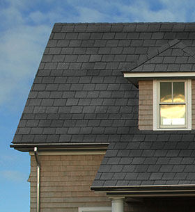 Sample of True Black Galcar Wet, Simulated Roof