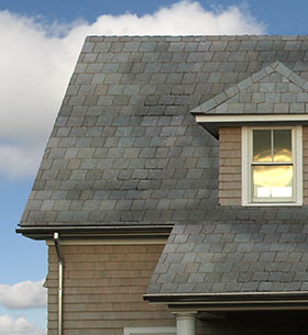 Sample of Vermont Strata Gray Dry, Simulated Roof