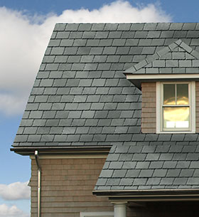 Sample of Brazilian Gray Green Wet, Simulated Roof